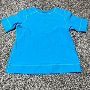 LL Bean Rash Guard Swim Top Size L 14/16 Blue Unisex